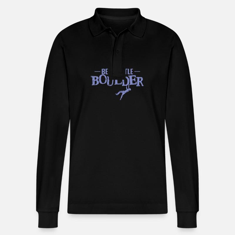 Be a little Boulder - Stanley/Stella Unisex Bio-Langarm-Poloshirt Prepster - Schwarz