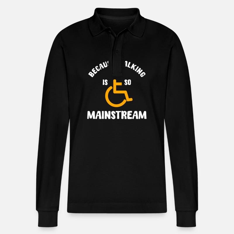 Rollstuhlfahrer Humor - Stanley/Stella Unisex Bio-Langarm-Poloshirt Prepster - Schwarz