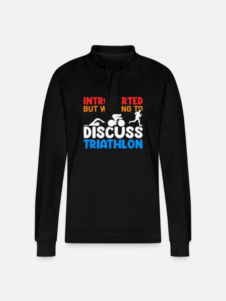 Triathlon Triathletes Triathlete Athlete Gift - Stanley/Stella Organic Unisex Long-Sleeved Polo Shirt Prepster - black