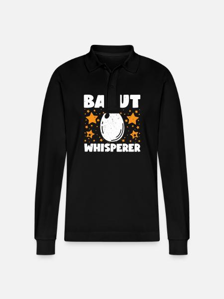 Balut Whisperer - Stanley/Stella Organic Unisex Long-Sleeved Polo Shirt Prepster - black