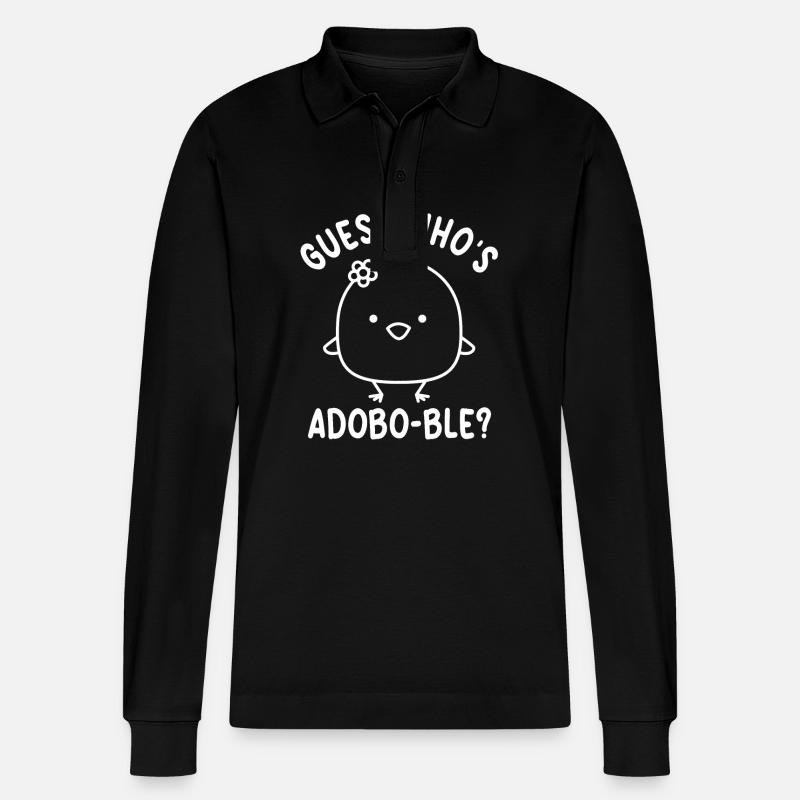 Jeu de mots adobo mignon - Polo à manches longues bio PREPSTER Stanley/Stella Unisexe - noir