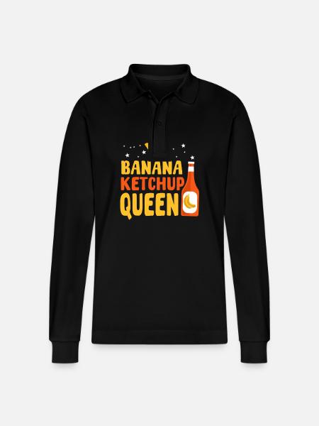 Banana Ketchup Queen - Stanley/Stella Organic Unisex Long-Sleeved Polo Shirt Prepster - black