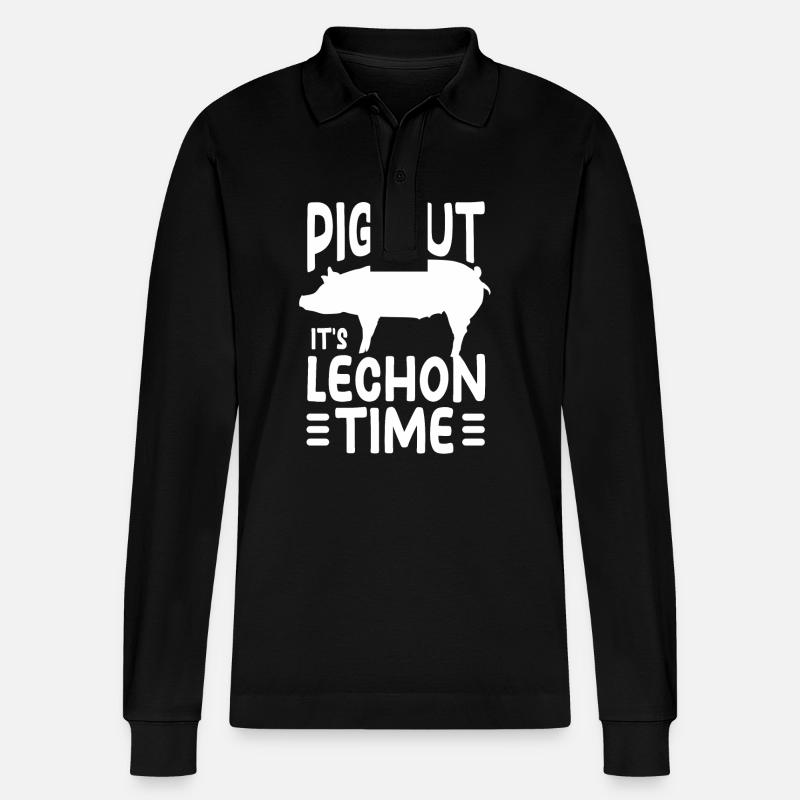Lechon - Stanley/Stella Unisex Bio-Langarm-Poloshirt Prepster - Schwarz