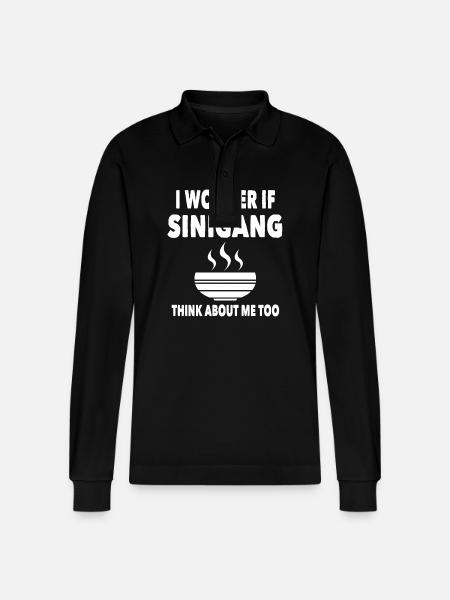 Funny Sinigang Saying - Stanley/Stella Organic Unisex Long-Sleeved Polo Shirt Prepster - black