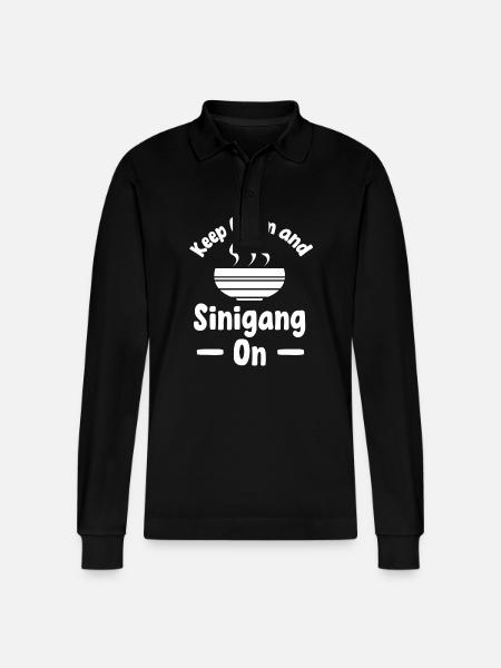 Keep Calm And Sinigang On - Stanley/Stella Organic Unisex Long-Sleeved Polo Shirt Prepster - black