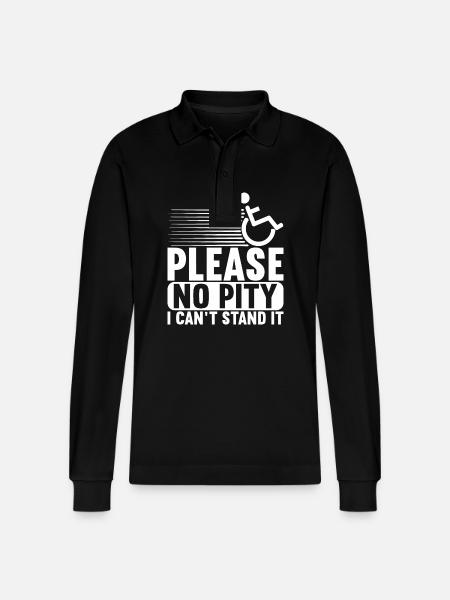 Wheelchair users Wheelchair - Stanley/Stella Organic Unisex Long-Sleeved Polo Shirt Prepster - black