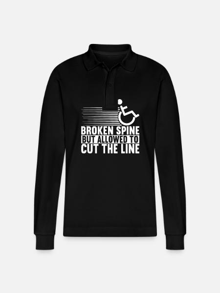 Wheelchair users Wheelchair - Stanley/Stella Organic Unisex Long-Sleeved Polo Shirt Prepster - black