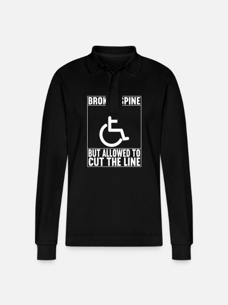 Wheelchair users Wheelchair - Stanley/Stella Organic Unisex Long-Sleeved Polo Shirt Prepster - black