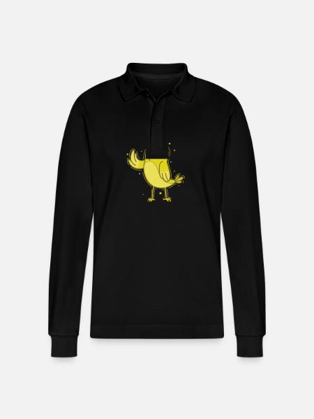 Canary waving - Stanley/Stella Organic Unisex Long-Sleeved Polo Shirt Prepster - black