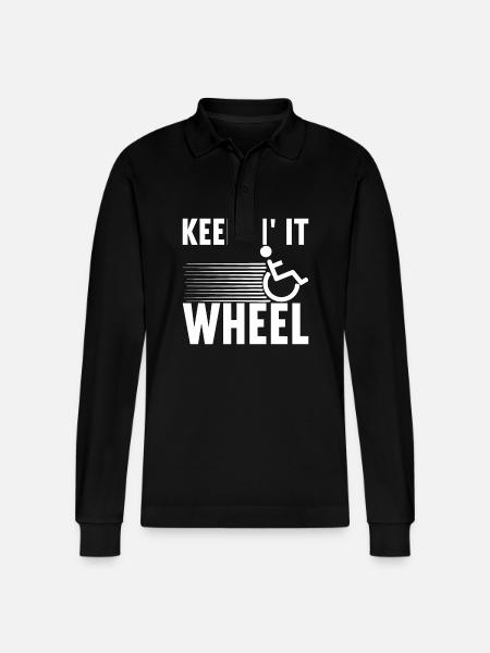 Wheelchair users Wheelchair - Stanley/Stella Organic Unisex Long-Sleeved Polo Shirt Prepster - black