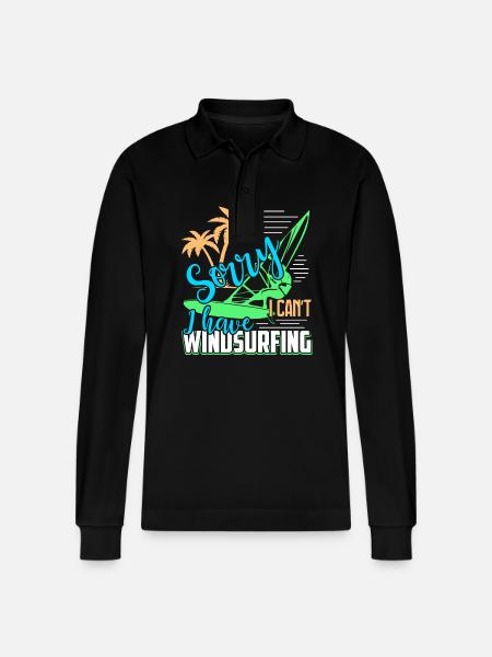 Windsurfing I Have Windsurfing - Stanley/Stella Organic Unisex Long-Sleeved Polo Shirt Prepster - black