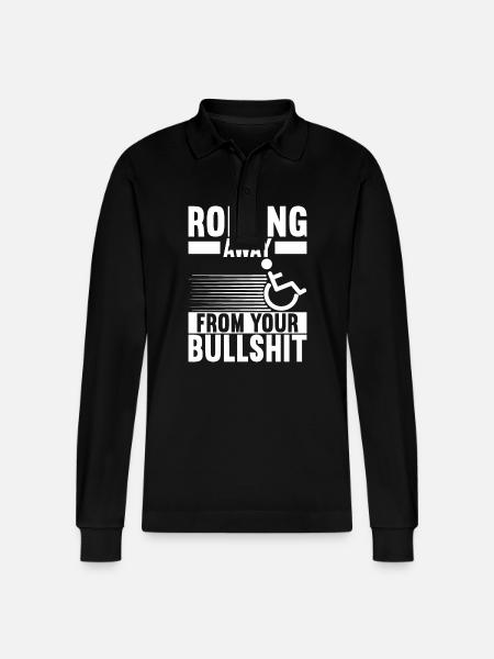 Wheelchair users Wheelchair - Stanley/Stella Organic Unisex Long-Sleeved Polo Shirt Prepster - black