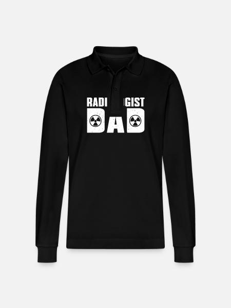 Radiologist Dad - Stanley/Stella Organic Unisex Long-Sleeved Polo Shirt Prepster - black