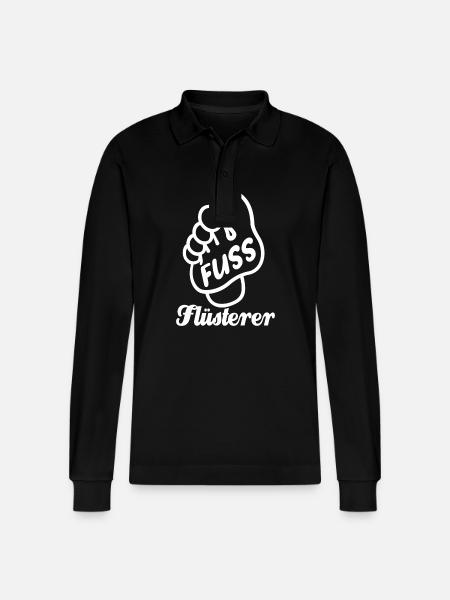 Fuß Flüsterer - Fußpflege - Füße - Spruch - Stanley/Stella Unisex Bio-Langarm-Poloshirt Prepster - Schwarz