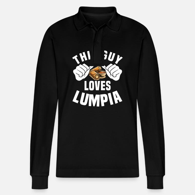 Ce mec adore lumpia - Polo à manches longues bio PREPSTER Stanley/Stella Unisexe - noir