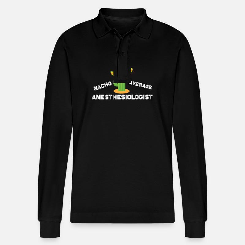 Nacho Average Anästhesist - Stanley/Stella Unisex Bio-Langarm-Poloshirt Prepster - Schwarz