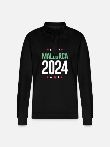 Mallorca 2024 Holidays - Stanley/Stella Organic Unisex Long-Sleeved Polo Shirt Prepster - black