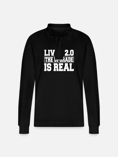 Funny Liver Transplant Saying - Stanley/Stella Organic Unisex Long-Sleeved Polo Shirt Prepster - black