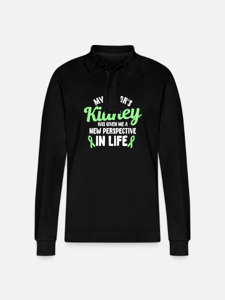 GeneDesign for Kidney Transplants - Stanley/Stella Organic Unisex Long-Sleeved Polo Shirt Prepster - black
