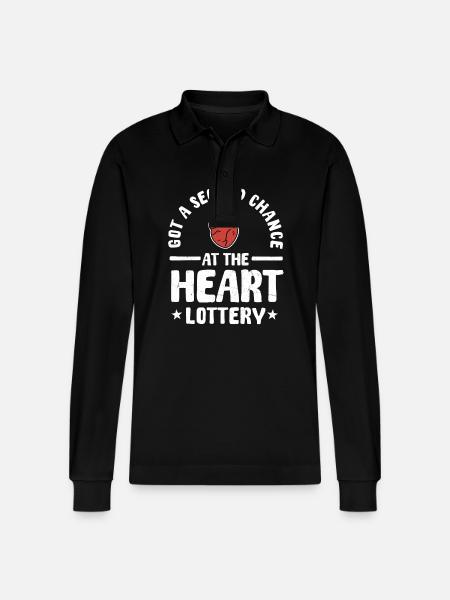 Heart Transplant Warrior Shirt - Stanley/Stella Organic Unisex Long-Sleeved Polo Shirt Prepster - black