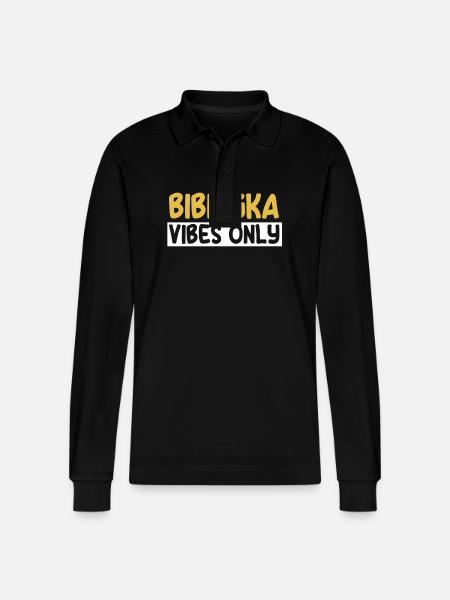Bibingka T-Shirt - Stanley/Stella Organic Unisex Long-Sleeved Polo Shirt Prepster - black