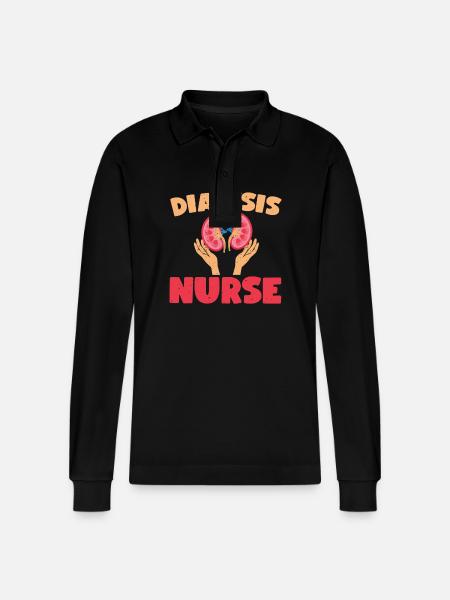 Dialysis nurse - Stanley/Stella Organic Unisex Long-Sleeved Polo Shirt Prepster - black