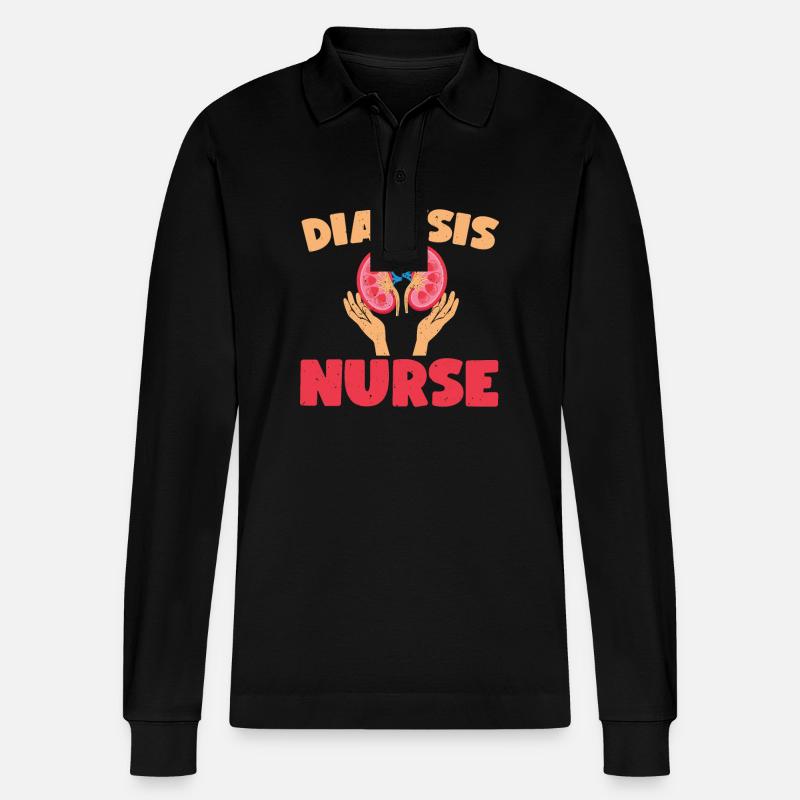 Dialysekrankenschwester - Stanley/Stella Unisex Bio-Langarm-Poloshirt Prepster - Schwarz
