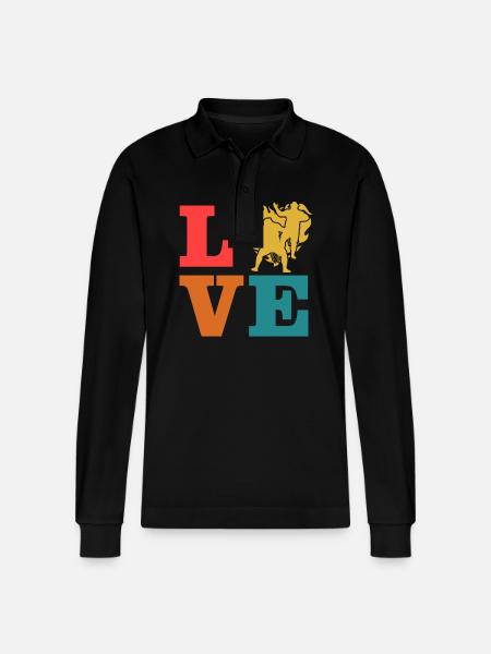 Wrestling-Liebe - Stanley/Stella Unisex Bio-Langarm-Poloshirt Prepster - Schwarz