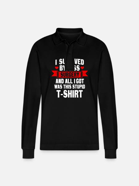 Bypass surgery t-shirt - Stanley/Stella Organic Unisex Long-Sleeved Polo Shirt Prepster - black