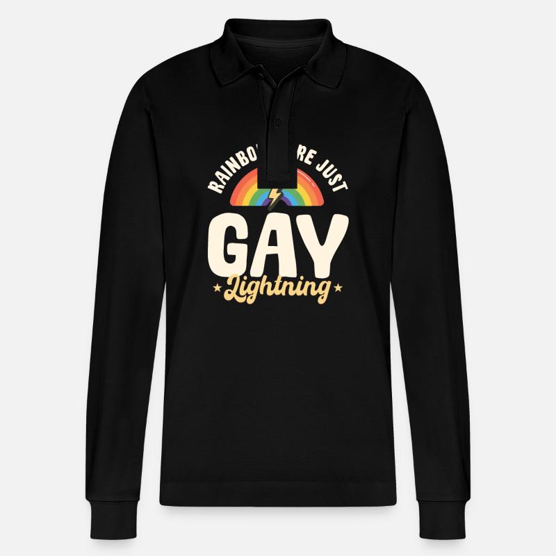Regenbogen Sind Nur Schwule Blitze - Stanley/Stella Unisex Bio-Langarm-Poloshirt Prepster - Schwarz