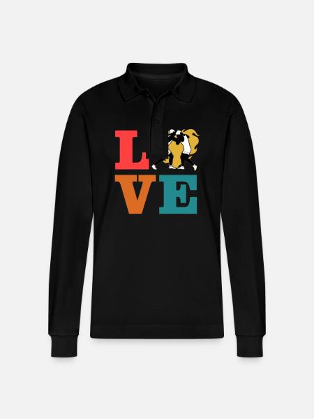 Wrestling-Liebe - Stanley/Stella Unisex Bio-Langarm-Poloshirt Prepster - Schwarz
