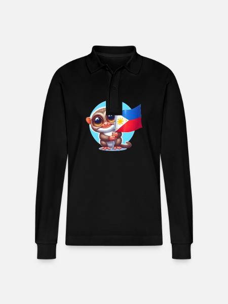 Tarsier Philippines - Stanley/Stella Organic Unisex Long-Sleeved Polo Shirt Prepster - black