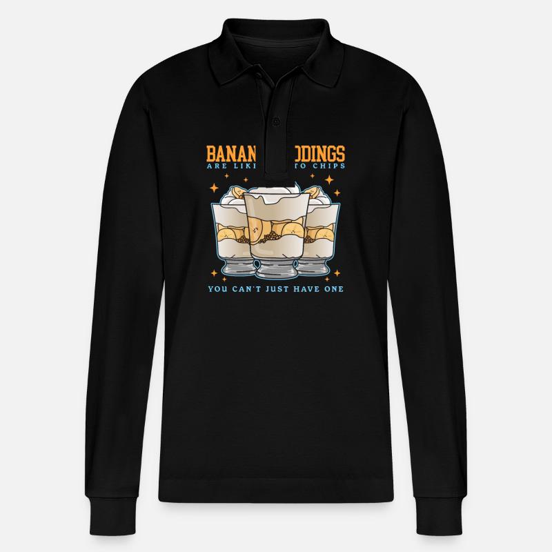 Bananenpudding Bananen Pudding Geschenk - Stanley/Stella Unisex Bio-Langarm-Poloshirt Prepster - Schwarz