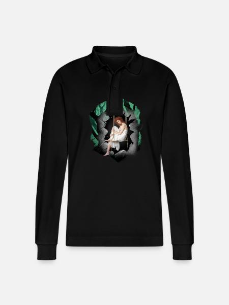 Mädchen Wald Sinnlich Romantisch - Stanley/Stella Unisex Bio-Langarm-Poloshirt Prepster - Schwarz