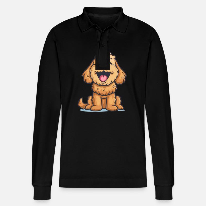 Cockapoo | Cartoon Artwork - Stanley/Stella Unisex Bio-Langarm-Poloshirt Prepster - Schwarz