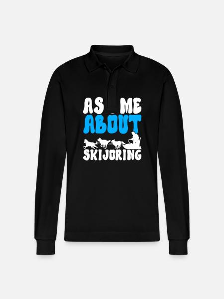 Sledding Sled dogs - Stanley/Stella Organic Unisex Long-Sleeved Polo Shirt Prepster - black