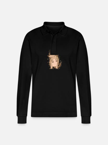 friendly armadillo - Stanley/Stella Organic Unisex Long-Sleeved Polo Shirt Prepster - black