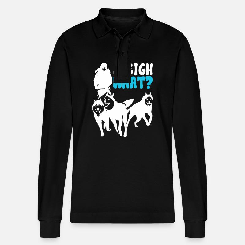 Schlittenfahren Schlittenhunde - Stanley/Stella Unisex Bio-Langarm-Poloshirt Prepster - Schwarz