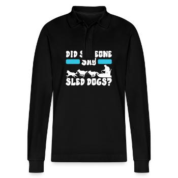 Schlittenfahren Schlittenhunde - Stanley/Stella Unisex Bio-Langarm-Poloshirt Prepster - Schwarz - Vorne - Anna (173cm) & Nico (186cm)