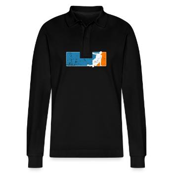 Breakdance Hip-Hop Tanz - Stanley/Stella Unisex Bio-Langarm-Poloshirt Prepster - Schwarz - Vorne - Anna (173cm) & Nico (186cm)