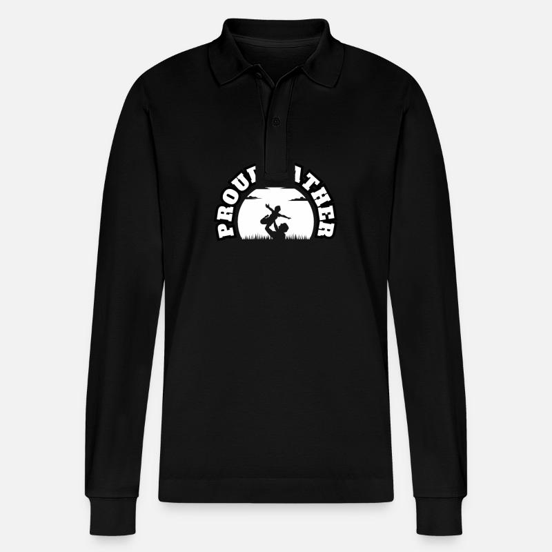 Fier Père Enfant Garçon Blanc - Polo à manches longues bio PREPSTER Stanley/Stella Unisexe - noir