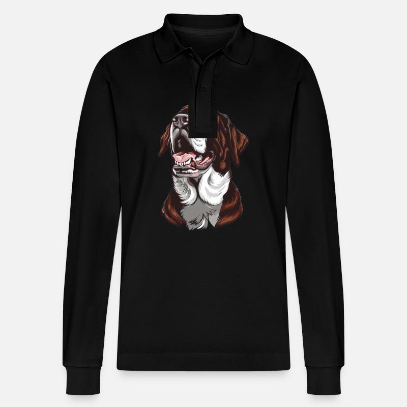 Tornjak | Cartoon Artwork - Stanley/Stella Unisex Bio-Langarm-Poloshirt Prepster - Schwarz