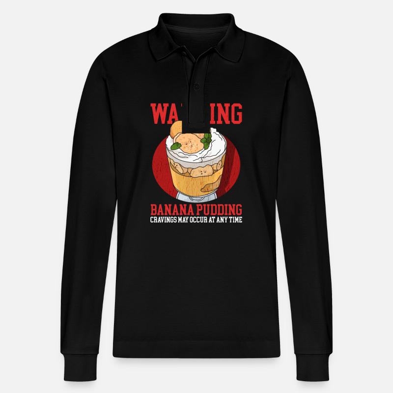 Bananenpudding Bananen Pudding Geschenk - Stanley/Stella Unisex Bio-Langarm-Poloshirt Prepster - Schwarz