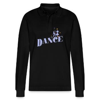 Dance couple "Dance" - Stanley/Stella Organic Unisex Long-Sleeved Polo Shirt Prepster - black - Front - Anna (173cm) & Nico (186cm)