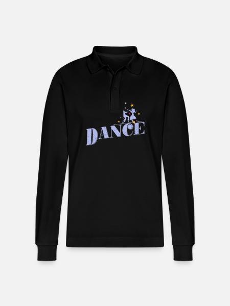 Dance couple "Dance" - Stanley/Stella Organic Unisex Long-Sleeved Polo Shirt Prepster - black