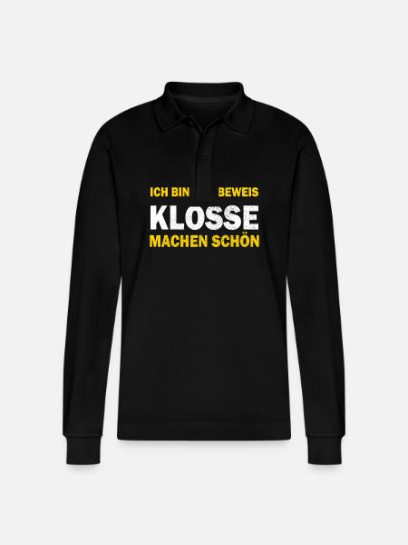 German food, dumplings, Thuringia, dialect - Stanley/Stella Organic Unisex Long-Sleeved Polo Shirt Prepster - black