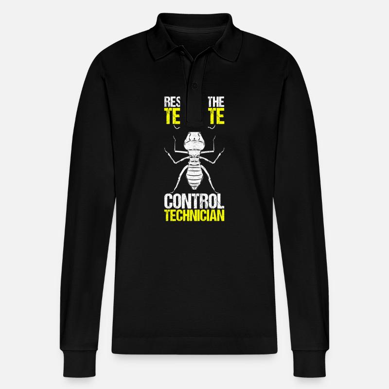 Schädlingsbekämpfung Kammerjäger - Stanley/Stella Unisex Bio-Langarm-Poloshirt Prepster - Schwarz
