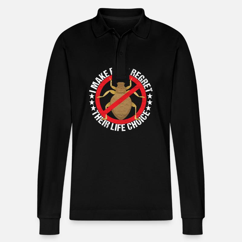 Schädlingsbekämpfung Kammerjäger - Stanley/Stella Unisex Bio-Langarm-Poloshirt Prepster - Schwarz
