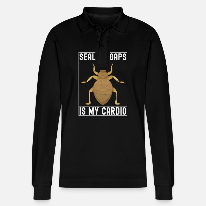 Schädlingsbekämpfung Kammerjäger - Stanley/Stella Unisex Bio-Langarm-Poloshirt Prepster - Schwarz