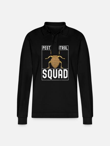 Pest Control Exterminator - Stanley/Stella Organic Unisex Long-Sleeved Polo Shirt Prepster - black